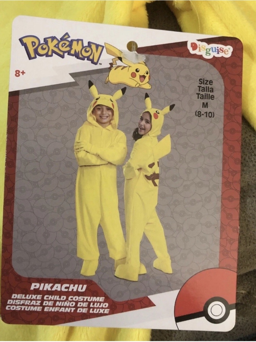 Disguise Pikachu Kids Costume - Bright Yellow Size 8-10.